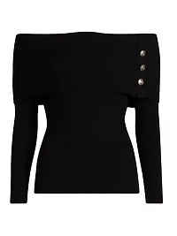 Imani Rib-Knit Off-The-Shoulder Sweater