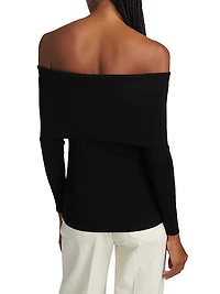 Imani Rib-Knit Off-The-Shoulder Sweater
