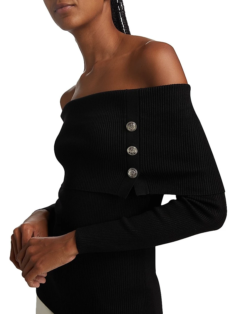 Imani Rib-Knit Off-The-Shoulder Sweater