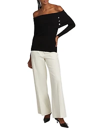 Imani Rib-Knit Off-The-Shoulder Sweater
