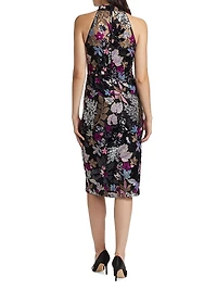 Aldana Embellished Sleeveless Midi-Dress