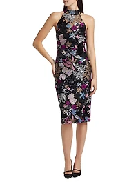 Aldana Embellished Sleeveless Midi-Dress