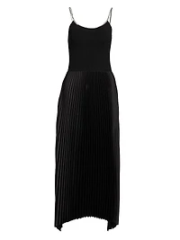 Mave Embellished Pleated Midi-Dress