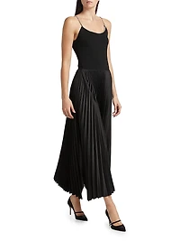 Mave Embellished Pleated Midi-Dress