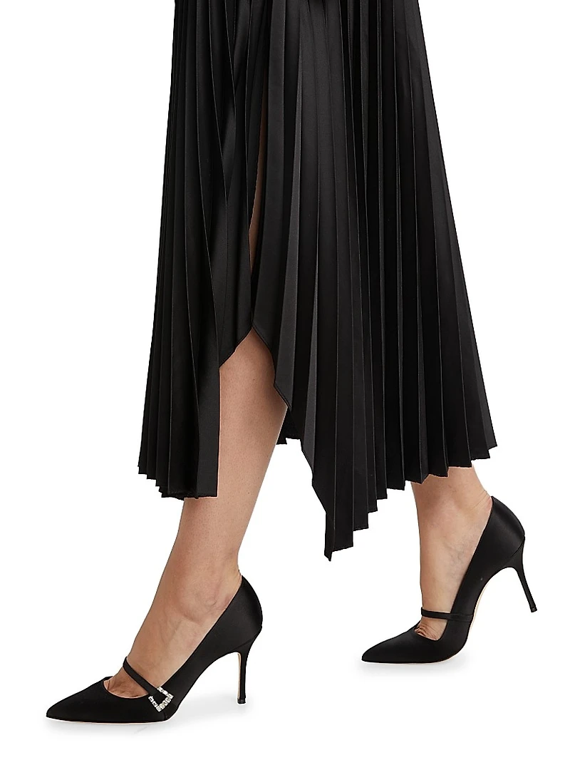 Mave Embellished Pleated Midi-Dress