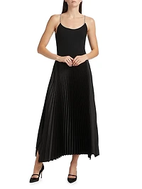 Mave Embellished Pleated Midi-Dress