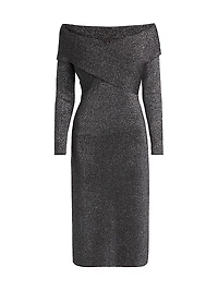 Rowan Metallic Off-the-Shoulder Sweaterdress