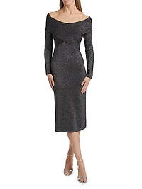 Rowan Metallic Off-the-Shoulder Sweaterdress