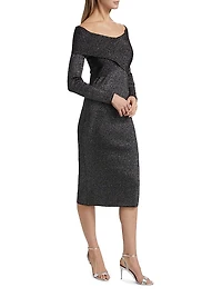 Rowan Metallic Off-the-Shoulder Sweaterdress