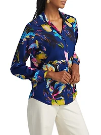 The Madeline Daphne Garden Floral Silk Shirt