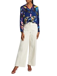 The Madeline Daphne Garden Floral Silk Shirt