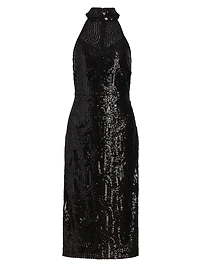 Bella Sequin Halterneck Midi-Dress