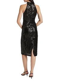Bella Sequin Halterneck Midi-Dress
