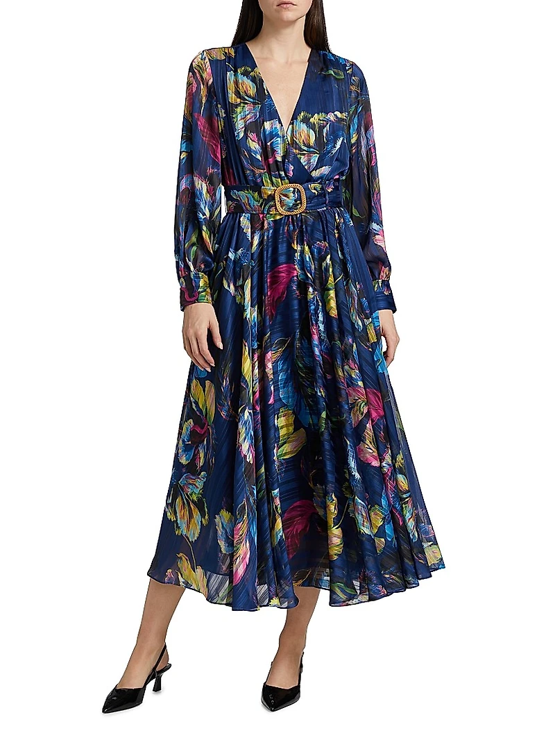 Milena Floral Belted Maxi Dress