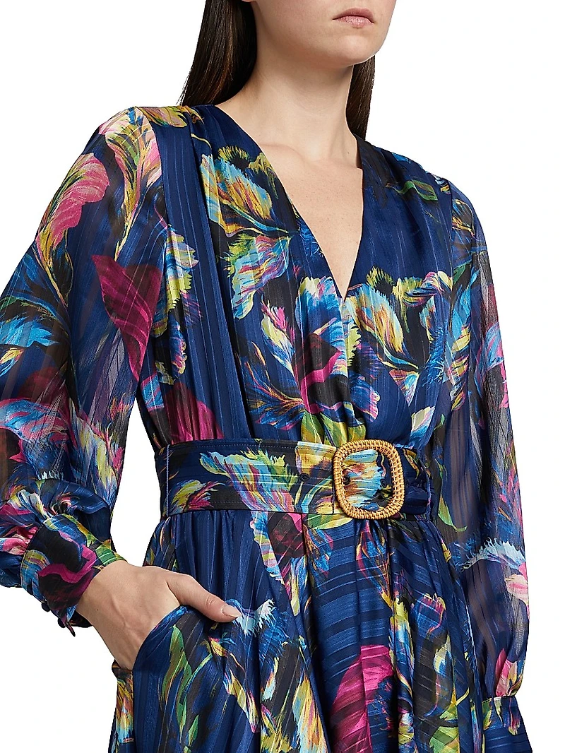 Milena Floral Belted Maxi Dress