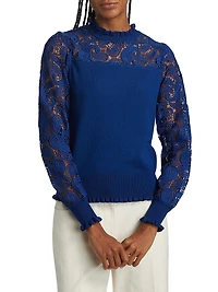 Felicity Crochet Mock-Turtleneck Sweater