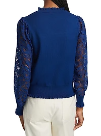 Felicity Crochet Mock-Turtleneck Sweater