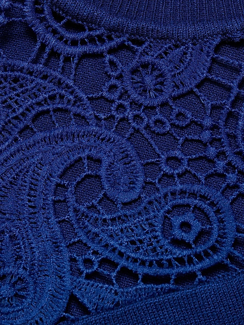 Felicity Crochet Mock-Turtleneck Sweater