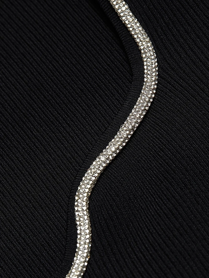 Ana Embellished Rib-Knit Sweater