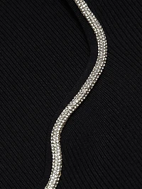 Ana Embellished Rib-Knit Sweater