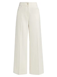 Leith Stretch-Cotton High-Rise Wide-Leg Pants