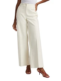 Leith Stretch-Cotton High-Rise Wide-Leg Pants