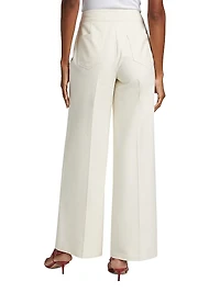 Leith Stretch-Cotton High-Rise Wide-Leg Pants