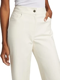 Leith Stretch-Cotton High-Rise Wide-Leg Pants