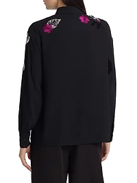 Bailey Floral Embellished Button-Front Blouse