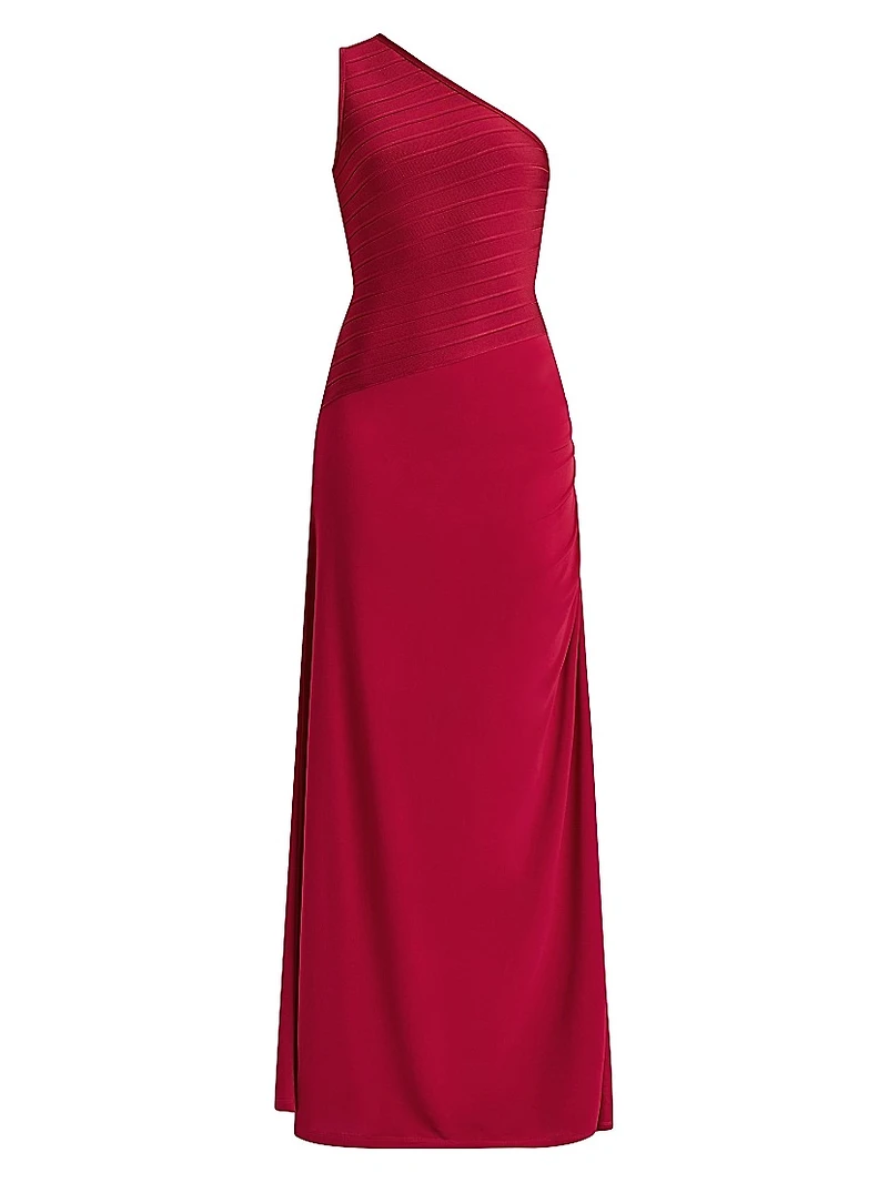 Camellia Bandage One-Shoulder Gown