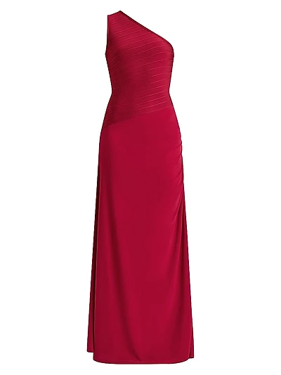 Camellia Bandage One-Shoulder Gown