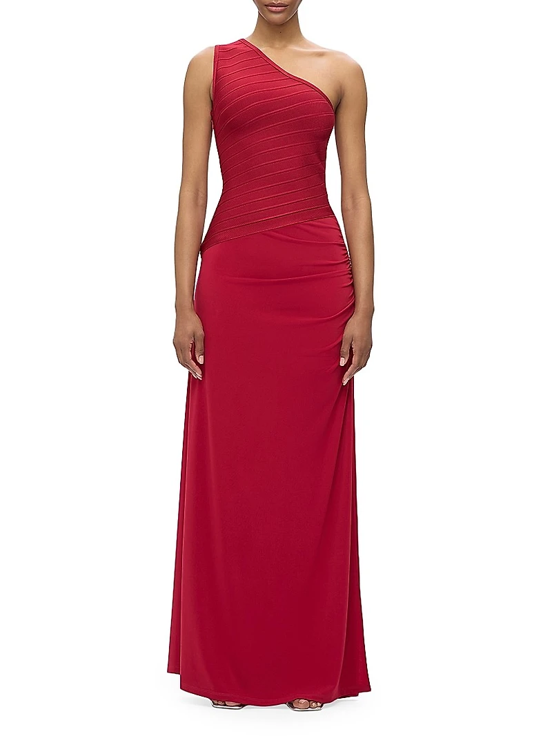 Camellia Bandage One-Shoulder Gown