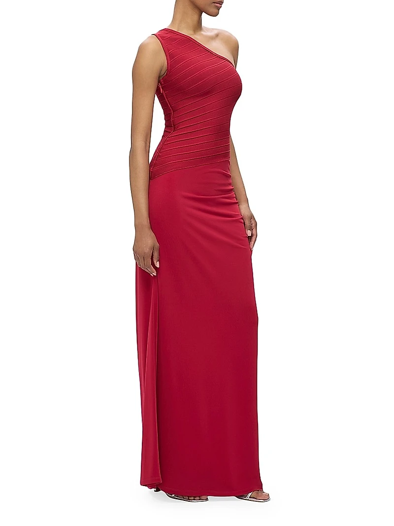 Camellia Bandage One-Shoulder Gown