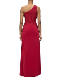 Camellia Bandage One-Shoulder Gown