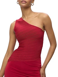 Camellia Bandage One-Shoulder Gown