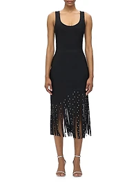 Reagan Hardware Fringe Midi-Dress