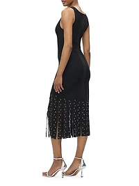 Reagan Hardware Fringe Midi-Dress
