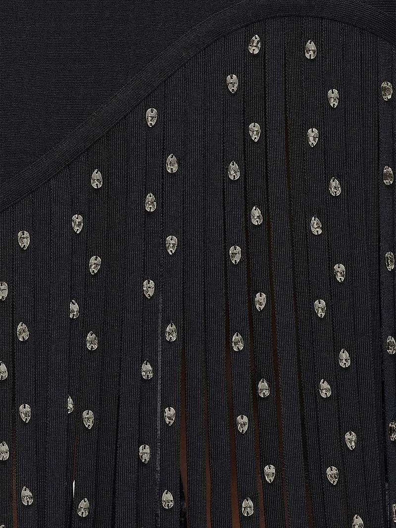 Reagan Hardware Fringe Midi-Dress