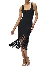 Reagan Hardware Fringe Midi-Dress