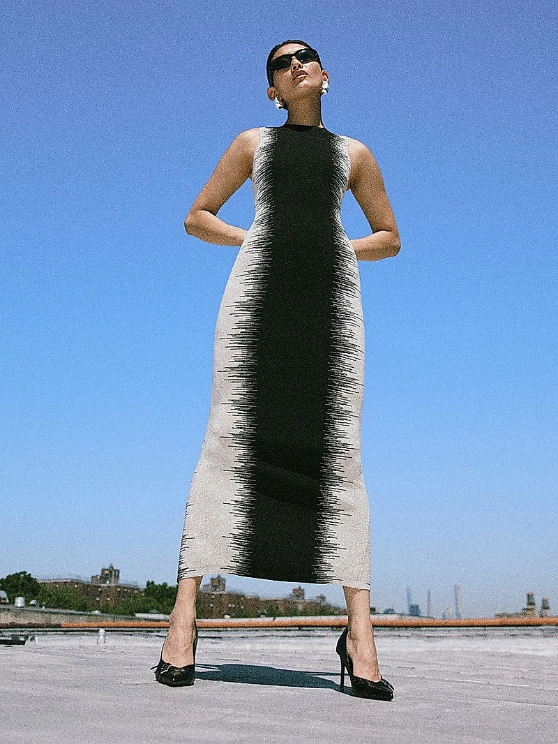 Ruby Intarsia Body-Con Gown