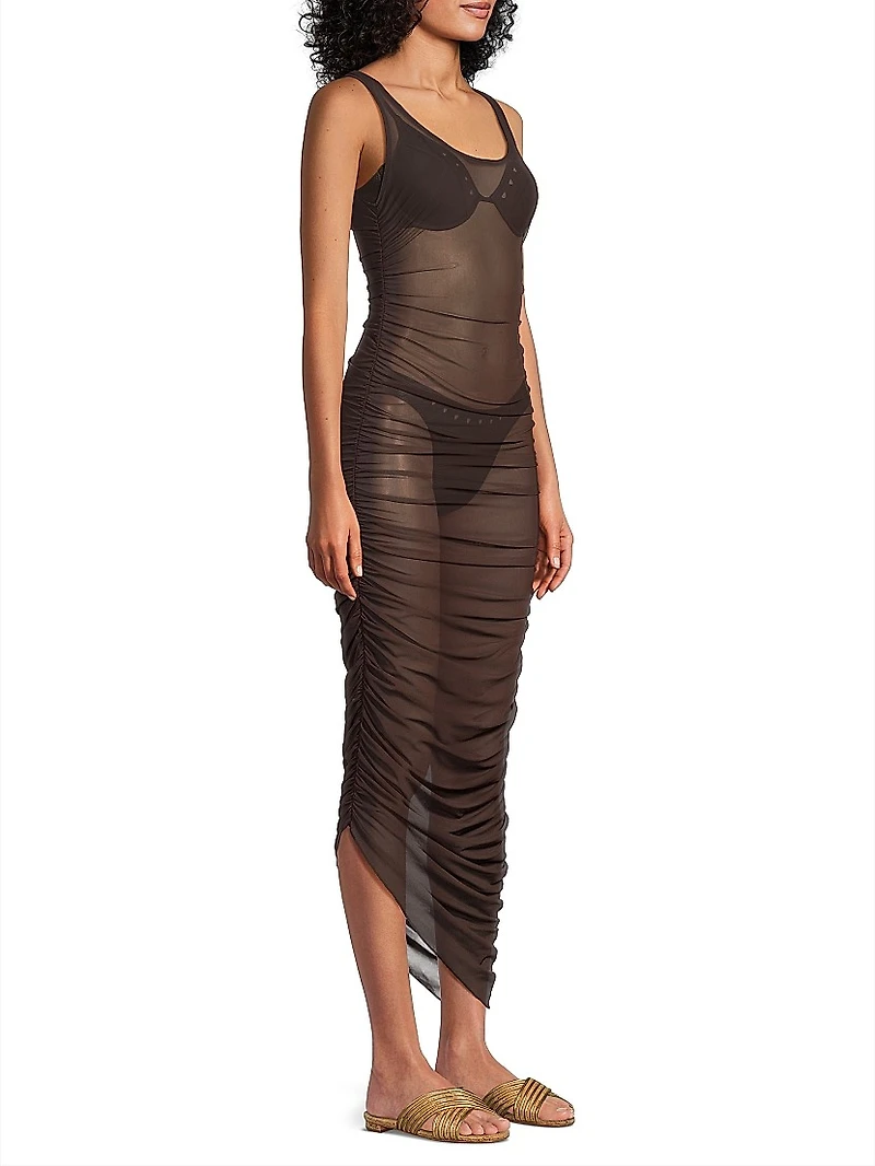 Stevie Sheer Cover-Up Midi-Dress