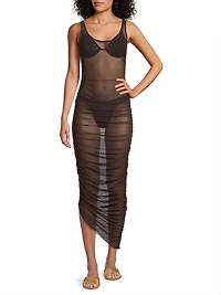 Stevie Sheer Cover-Up Midi-Dress