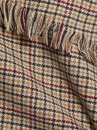 Check Wool-Blend Wrap Miniskirt