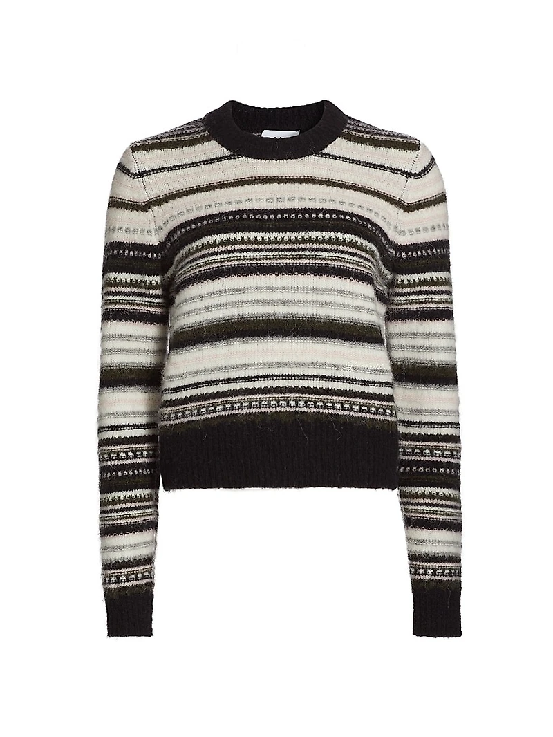 Striped Alpaca-Blend Crewneck Sweater
