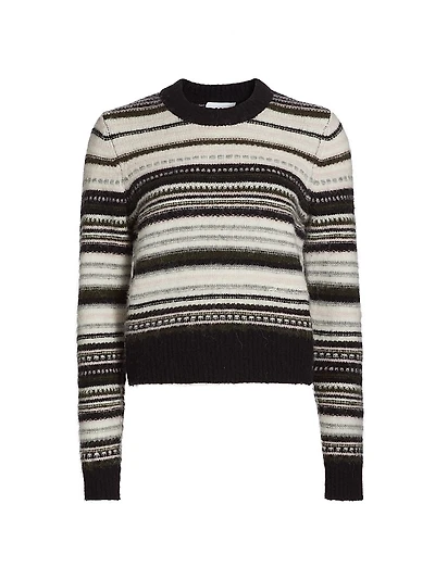 Striped Alpaca-Blend Crewneck Sweater