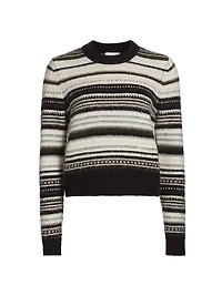 Striped Alpaca-Blend Crewneck Sweater