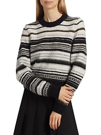 Striped Alpaca-Blend Crewneck Sweater