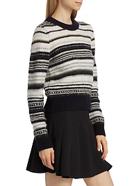 Striped Alpaca-Blend Crewneck Sweater