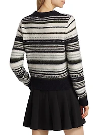 Striped Alpaca-Blend Crewneck Sweater