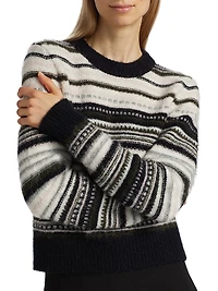 Striped Alpaca-Blend Crewneck Sweater